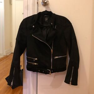 Zara faux suede moto jacket